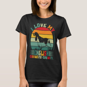 I Love My English Springer Spaniel Dog Owner Anim T-Shirt