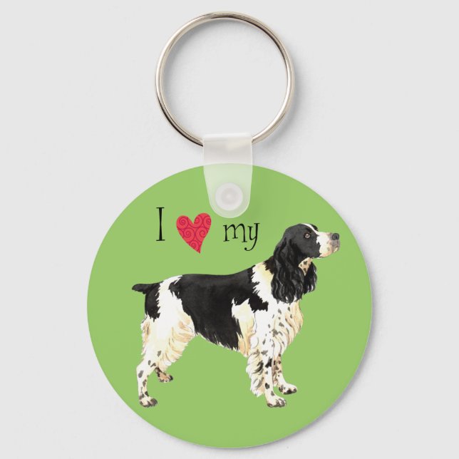 I Love my English Springer Spaniel Keychain (Front)