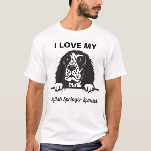 I Love My English Springer Spaniel T_Shirt
