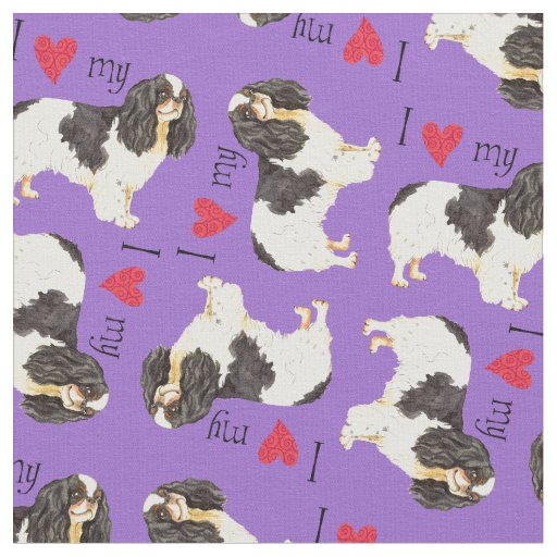 I Love my English Toy Spaniel Fabric