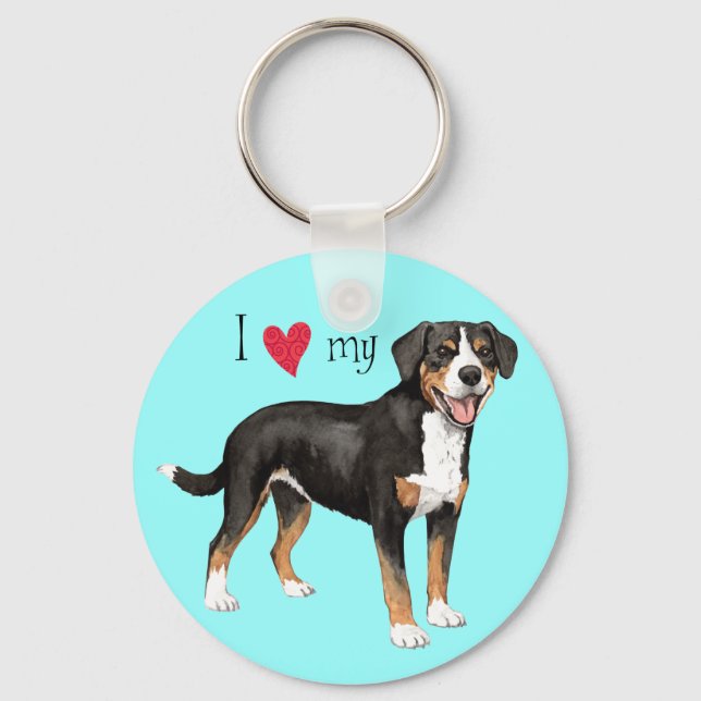 I Love my Entlebucher Keychain (Front)