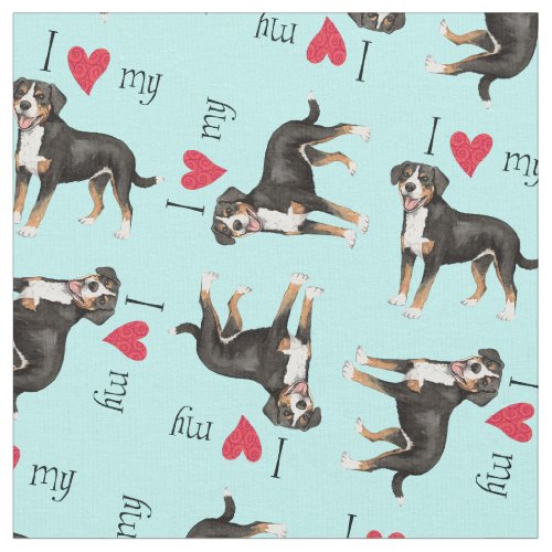 I Love my Entlebucher Mountain Dog Fabric