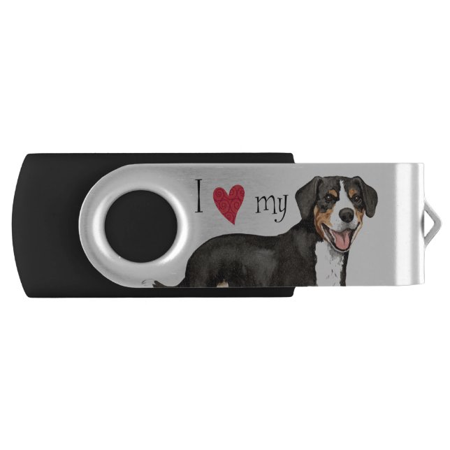 I Love my Entlebucher Mountain Dog Flash Drive (Front)