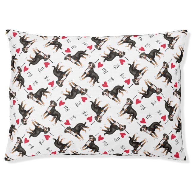 I Love my Entlebucher Mountain Dog Pet Bed (Front)