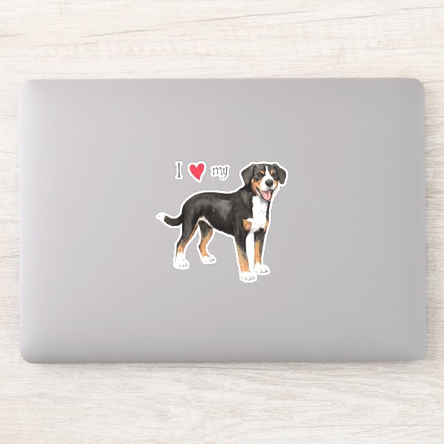 I Love my Entlebucher Mountain Dog Vinyl Sticker (Computer)