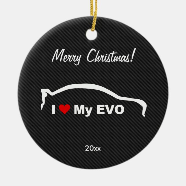 I Love My EVO Ceramic Ornament (Front)