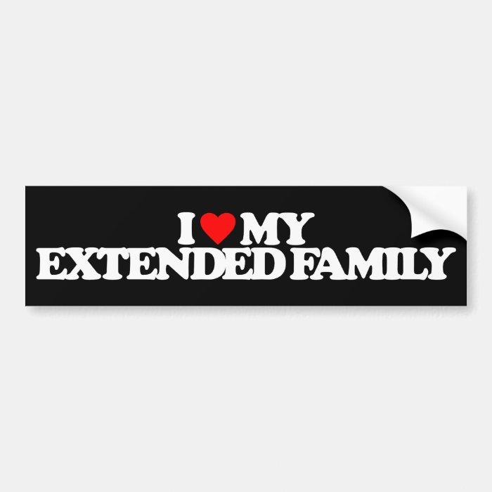 I LOVE MY EXTENDED FAMILY BUMPER STICKERS