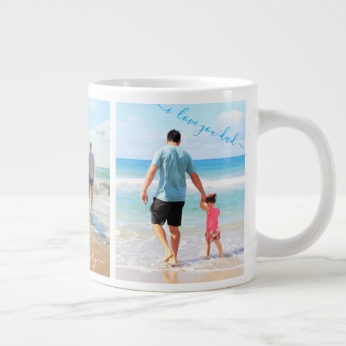 I Love My Family _ Custom Photo Collage Text Your Giant Coffee Mug