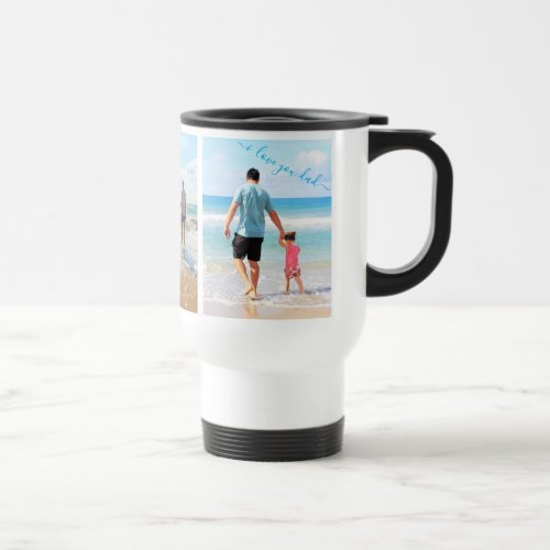 I Love My Family _ Custom Photo Collage with Text  Travel Mug