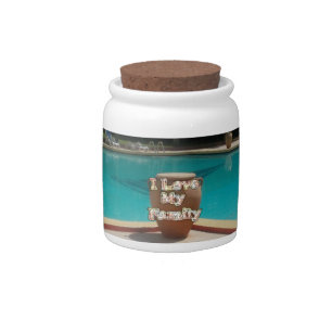 I Love My Family Poolside Art Candy Jar