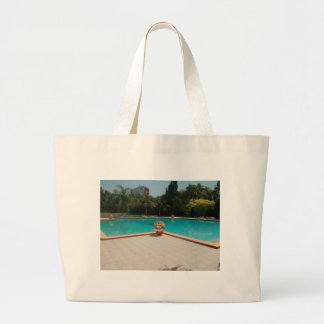 I Love My Family Poolside Art Large Tote Bag
