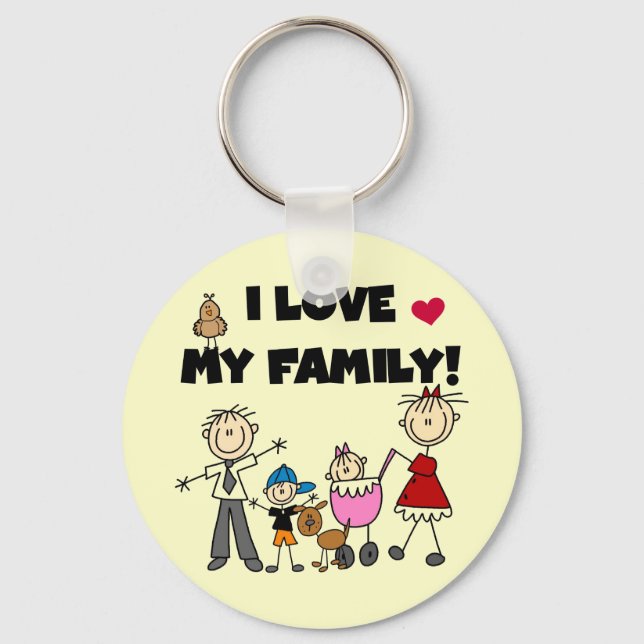 I Love My Family Tshirts and Gifts Keychain (Front)