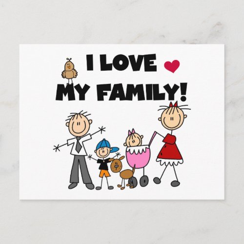 I Love My Family Tshirts and Gifts Postcard