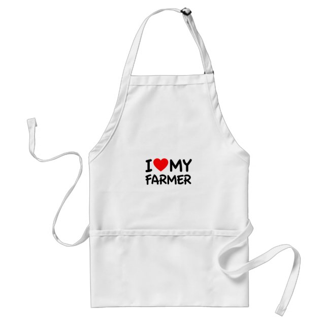 I love my farmer adult apron (Front)