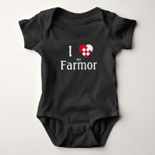 I Love My Farmor (father's mother) cute baby Bodysuit