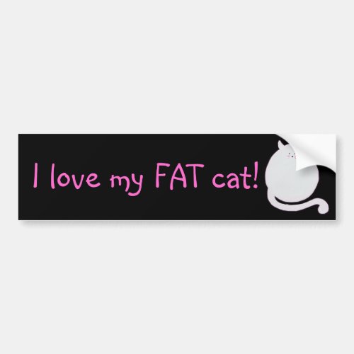 I love my fat cat bumper sticker