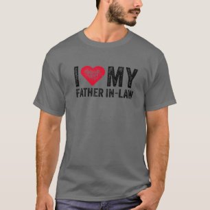 I Love My Father In Law Red Heart Father's Day Fun T-Shirt