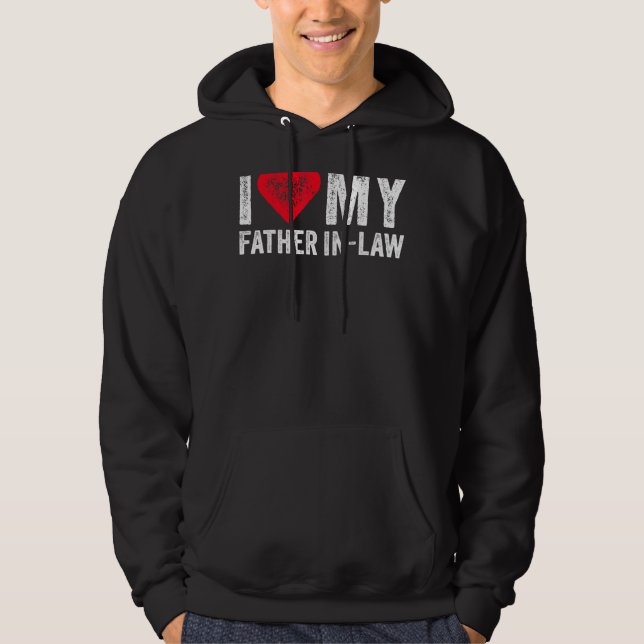 I Love My Father In Law Red Heart Father's Day  Vi Hoodie (Front)