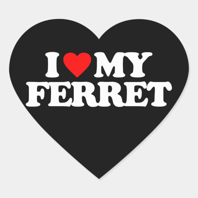 I LOVE MY FERRET HEART STICKER (Front)