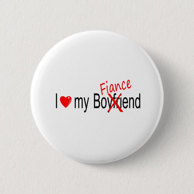 I Love My Fiance Button (Front)