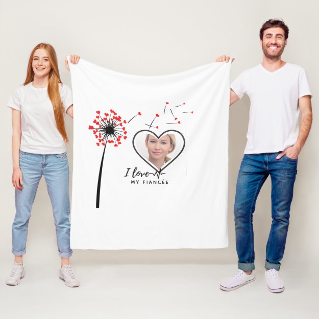 I Love My fiancée - Personalized Best Friend Cute Fleece Blanket