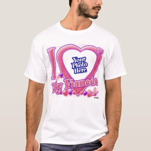 I Love My Fiance pinkpurple _ photo T_Shirt