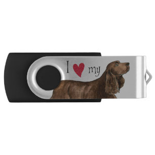 I Love my Field Spaniel USB Flash Drive