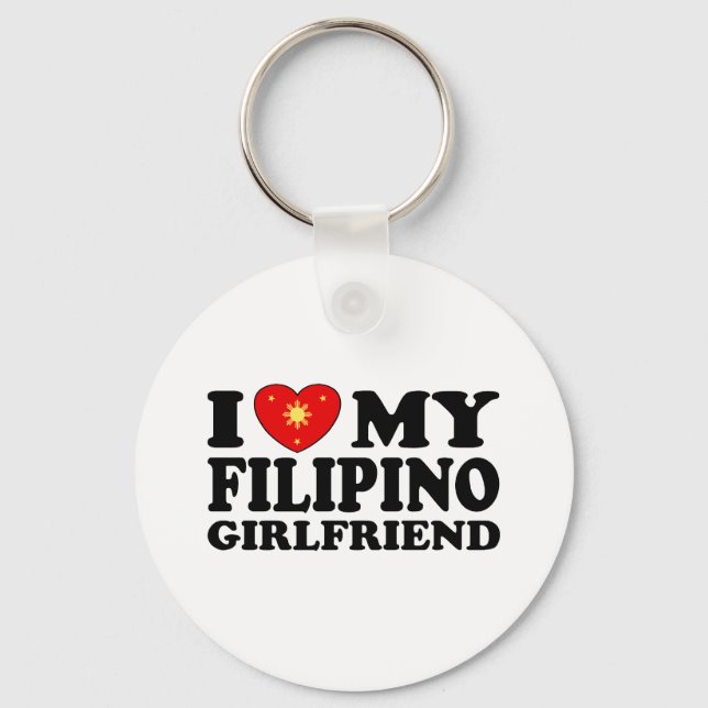 I Love My Filipino Girlfriend Keychain (Front)