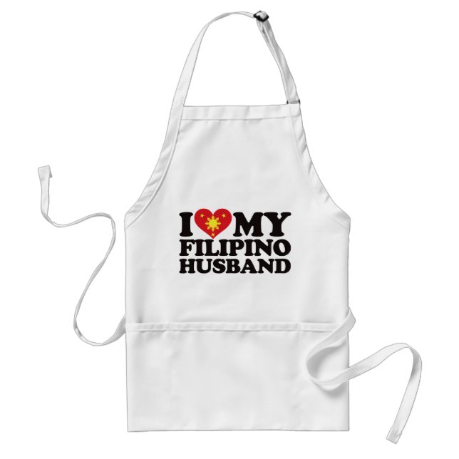 I Love My Filipino Husband Adult Apron (Front)