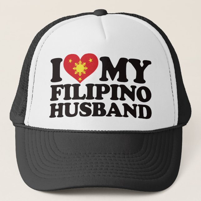I Love My Filipino Husband Trucker Hat (Front)
