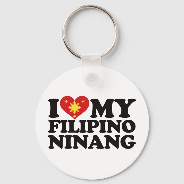 I Love My Filipino Ninang Keychain (Front)