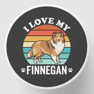I Love My Finnegan Sheltie Retro Sunset Mini Candle Favors