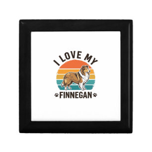 I Love My Finnegan Vintage Dog Name Shirt Design_1 Gift Box