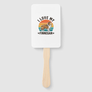 I Love My Finnegan Vintage Dog Name Shirt Design_1 Hand Fan