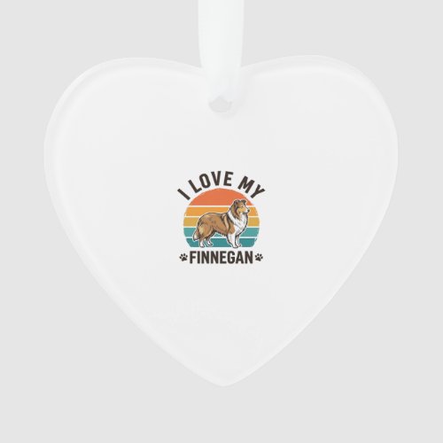 I Love My Finnegan Vintage Dog Name Shirt Design_1 Ornament