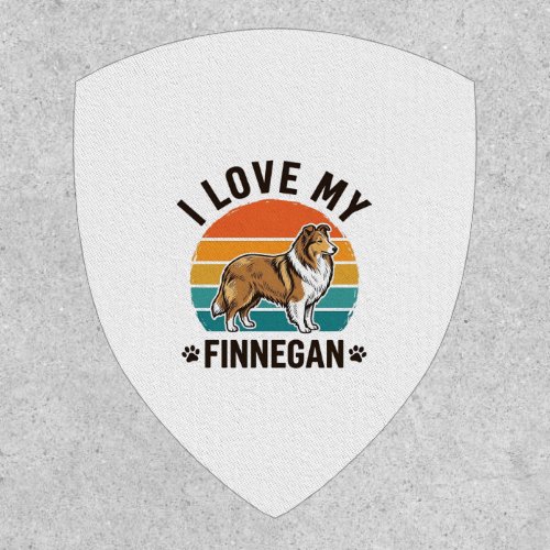 I Love My Finnegan Vintage Dog Name Shirt Design_1 Patch