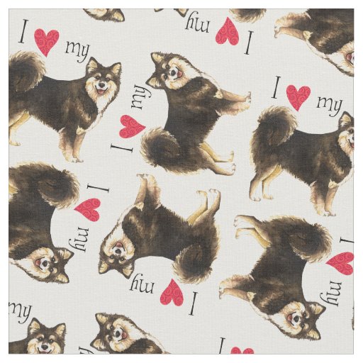 I Love my Finnish Lapphund Fabric