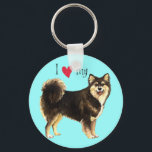 I Love my Finnish Lapphund Keychain<br><div class="desc">Show love for your special dog with this I love my Finnish Lapphund original design. Great gift for Lappy-loving family and friends.</div>
