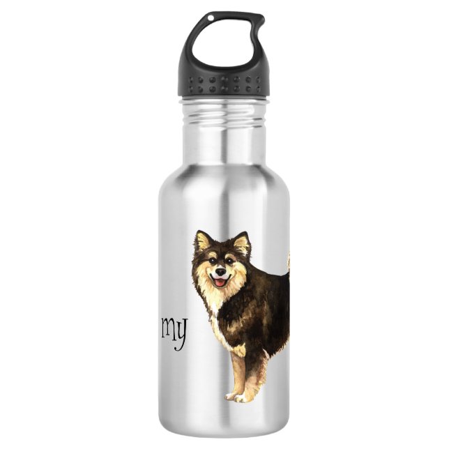I Love my Finnish Lapphund Stainless Steel Water Bottle (Front)