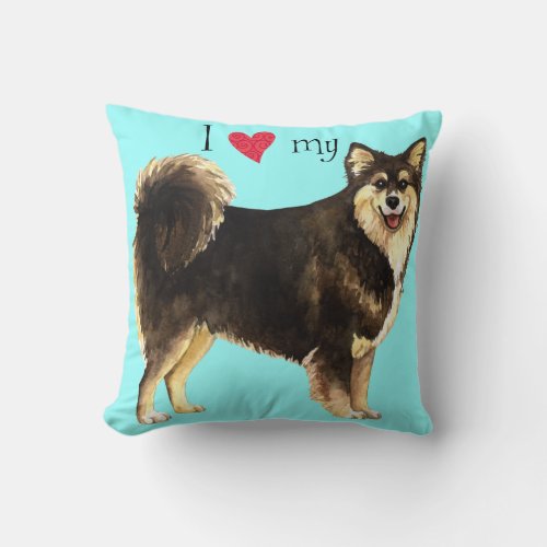 I Love my Finnish Lapphund Throw Pillow