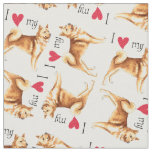 I Love my Finnish Spitz Fabric
