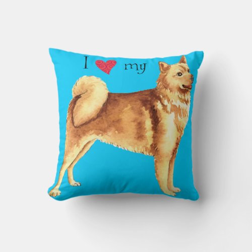 I Love my Finnish Spitz Throw Pillow