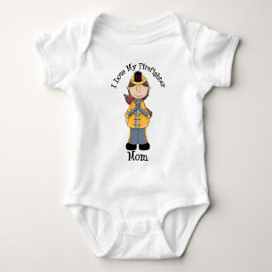 I Love My Firefighter Mom Baby Bodysuit