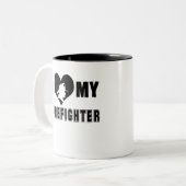 I Love My Firefighter Two-Tone Coffee Mug (Front Left)