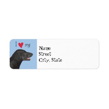 I Love My Flat-coated Retriever Label by DogsInk at Zazzle