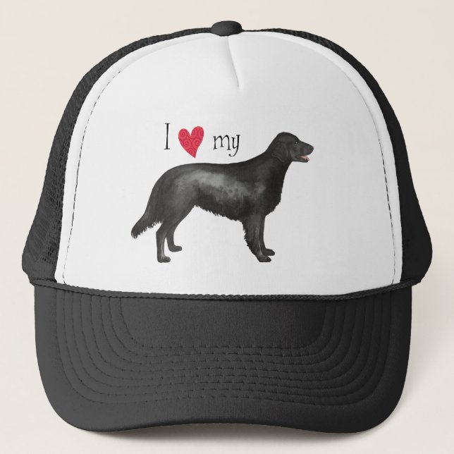 I Love my Flat-Coated Retriever Trucker Hat (Front)