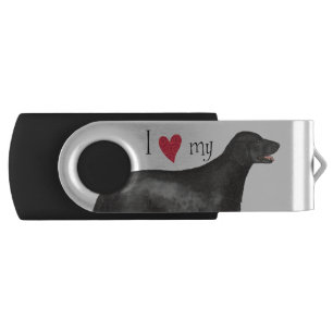 I Love my Flat-Coated Retriever USB Flash Drive