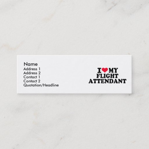 Customizable I love my Flight Attendant Business Card Template