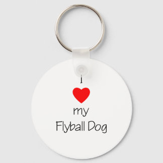 I Love My Flyball Dog Keychain