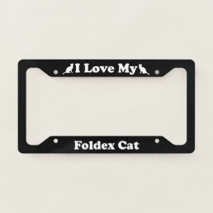 I Love My Foldex Cat License Plate Frame